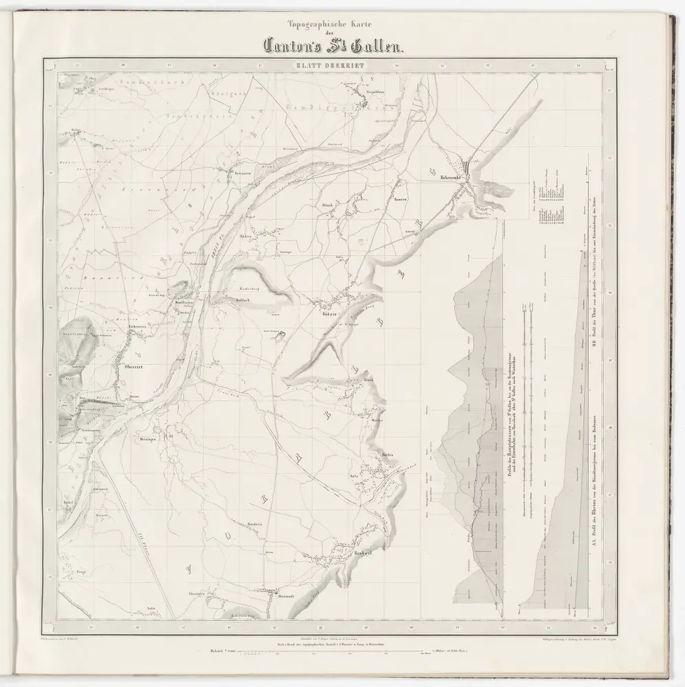 Topographische Karte des Kantons St. Gallen mit Einschluss des Kantons Appenzell (Eschmann-Karte): Blatt Oberriet