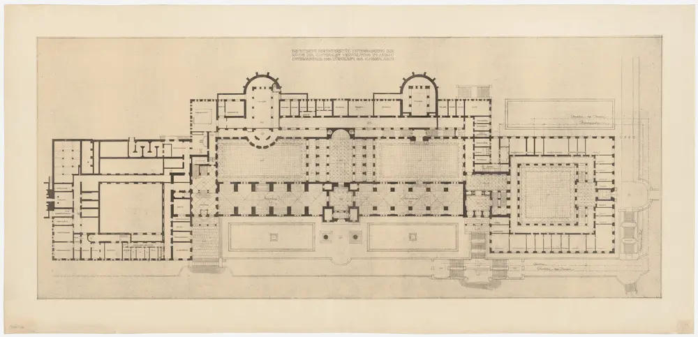 Zürich: Erweiterung der Universität, Unterbringung der Räume der kantonalen Verwaltung im Anbau der Universität; Untergeschoss; Grundriss