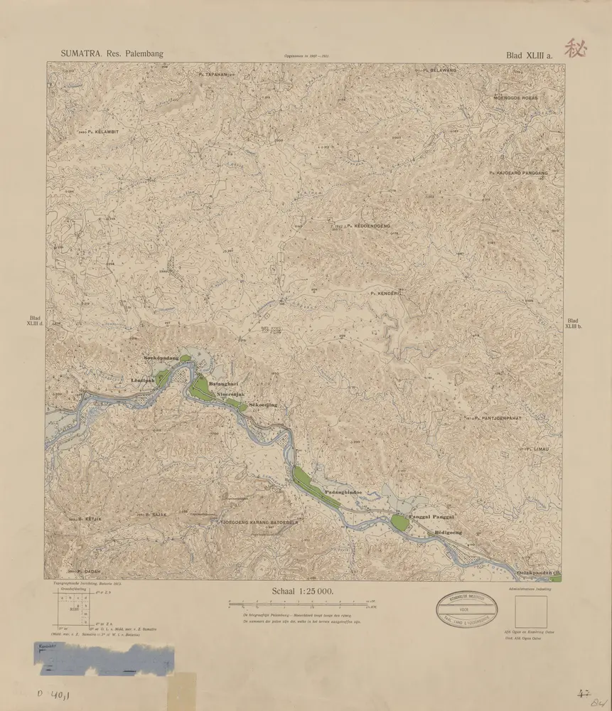 [Padangbindoe] / opgenomen in 1907-1911 [door den Topographischen Dienst]