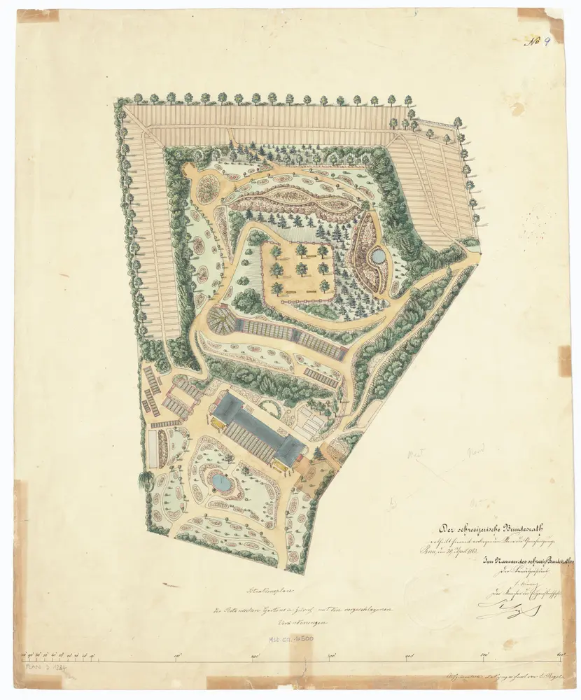 Botanischer Garten, projektierte Veränderungen; Situationsplan (Nr. 9)