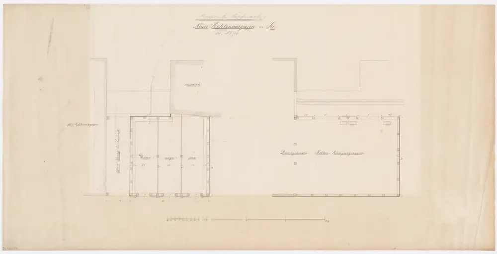 Horgen: Kohlebergwerk Käpfnach, neues Kohlemagazin am See; Grundriss