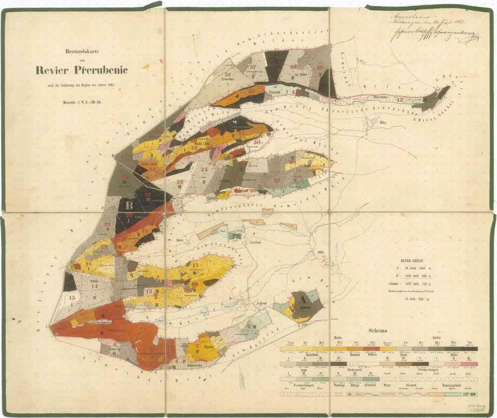 Porostní mapa polesí Přerubenice 1