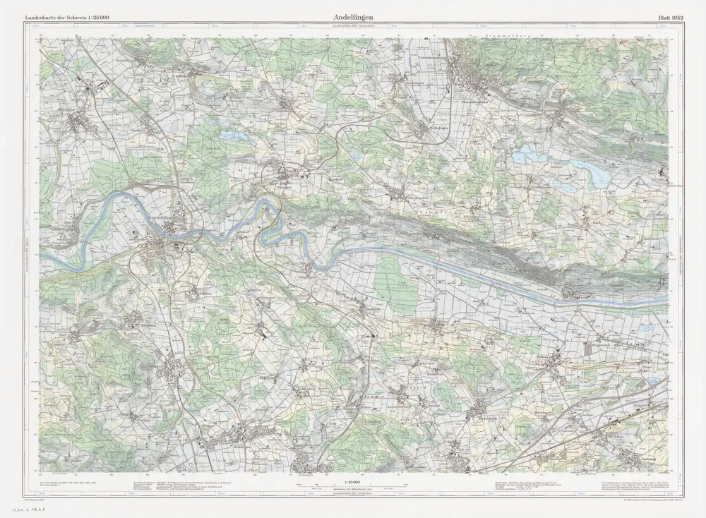 Landeskarte der Schweiz 1 : 25000: Den Kanton Zürich betreffende Blätter: Blatt 1052: Andelfingen