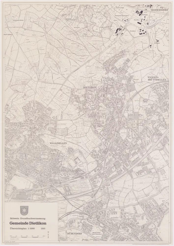 Dietlikon: Gemeinde; Übersichtsplan (Schweizerische Grundbuchvermessung)