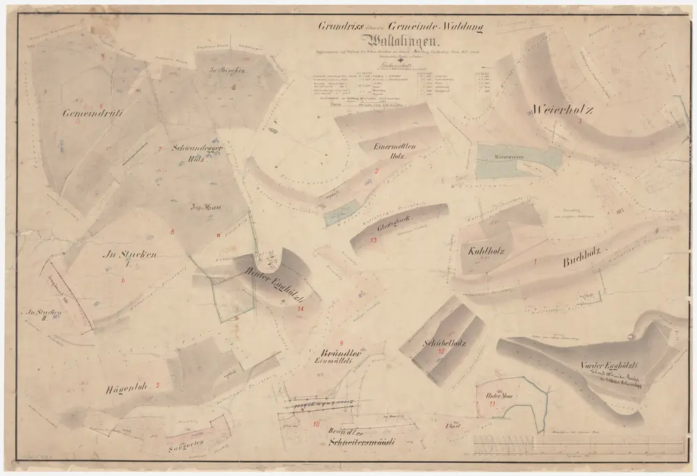 Waltalingen: Gemeindewaldung: Gemeindewaldungen; Grundrisse