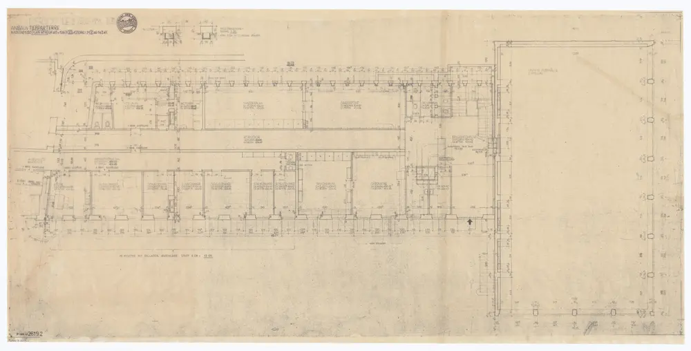 Kantonsschule Hottingen (Abteilung II der Töchterschule der Stadt Zürich), Anbau: Grundrisse: Tiefparterre; Grundriss