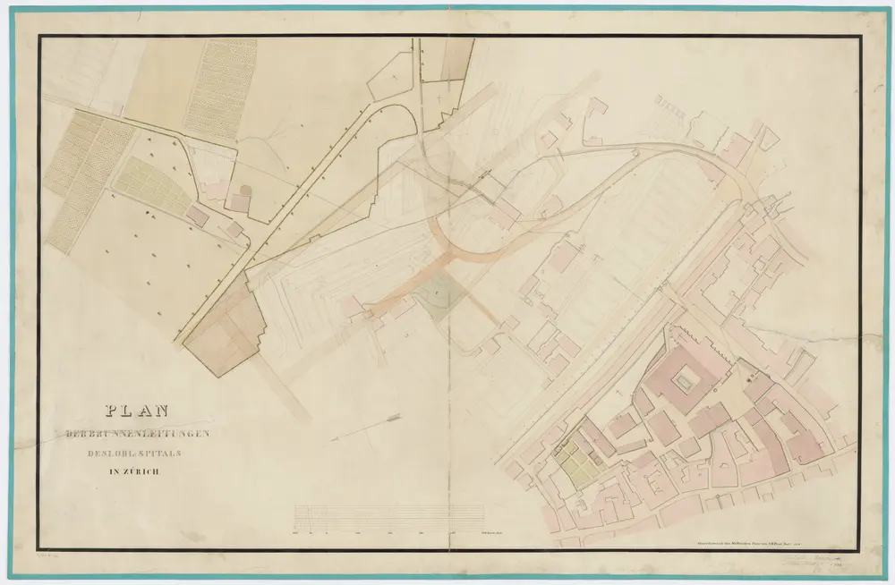 Zürich: Brunnenleitungen des Spitals Zürich; Grundriss