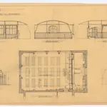 Universität Zürich (Chemisches Institut) und Kantonsschule Zürich, Neubau Rämistrasse 76: Einrichtung: Zeichnungssaal für mathematisches Zeichnen; Ansichten und Grundriss