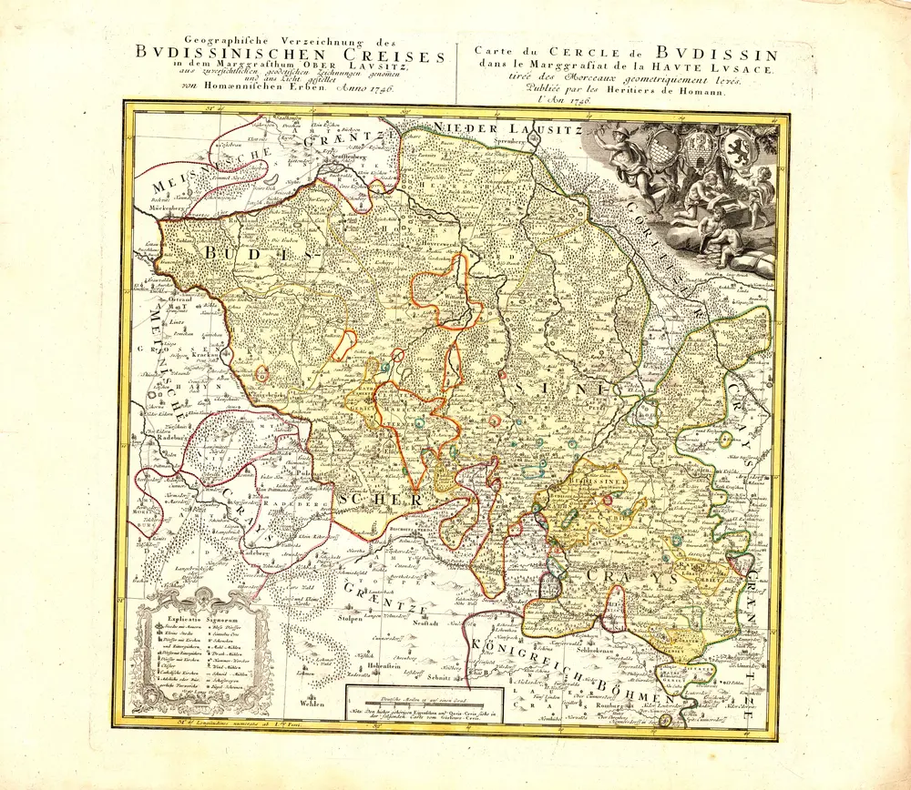 Geographische Verzeichnung des Budissinischen Creises in dem Marggrafthum Ober Lausitz