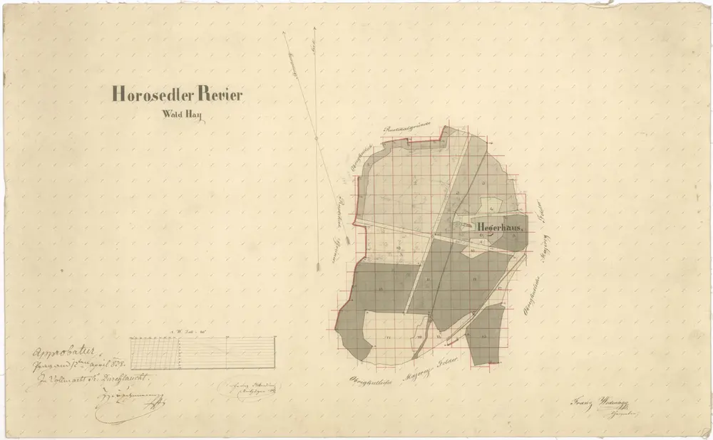 Lesní zařizovací mapa lesa Háj 1