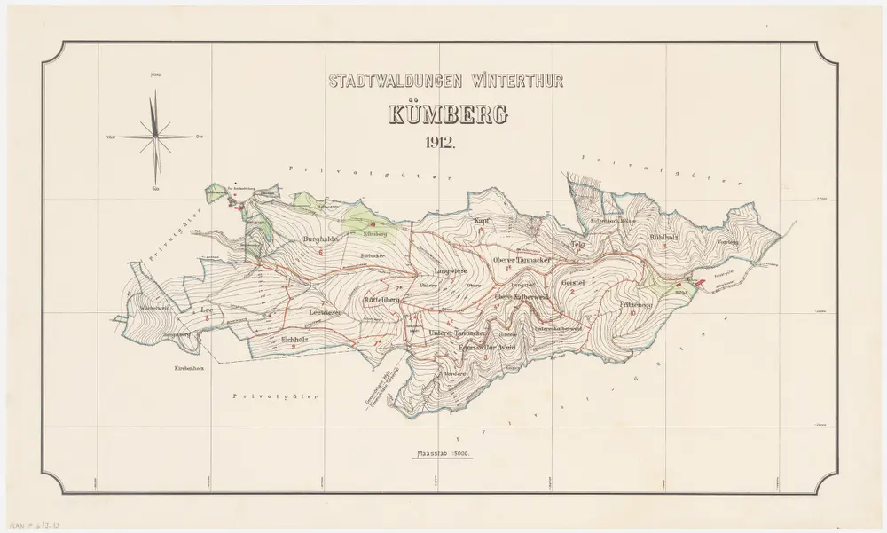 Winterthur, Oberwinterthur, Wülflingen, Turbenthal: Stadtwaldung Winterthur: Turbenthal: Chümberg (Kümberg); Grundriss