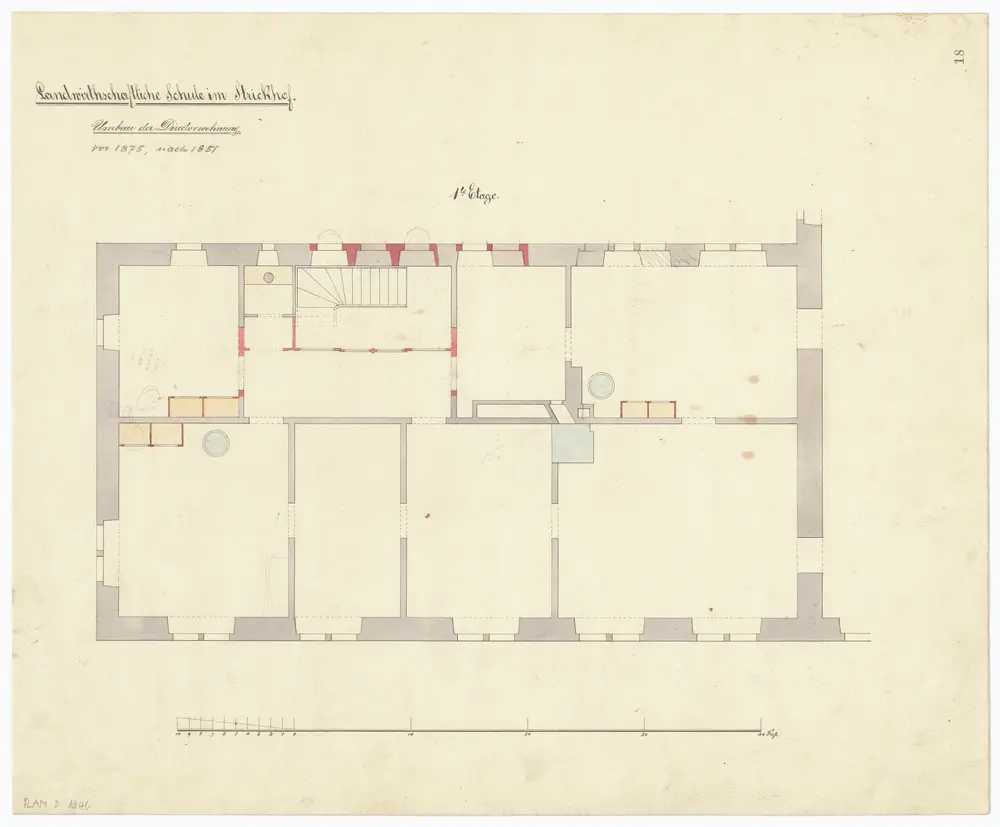 Landwirtschaftliche Schule Strickhof: Direktorenwohnung, Umbau, 1. Stock; Grundriss (Nr. 18)