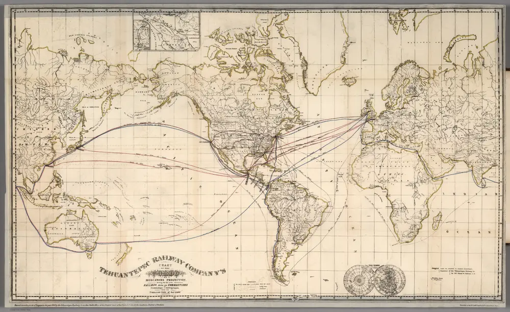 Tehuantepec Railway Company's chart of the world on Mercator's projection