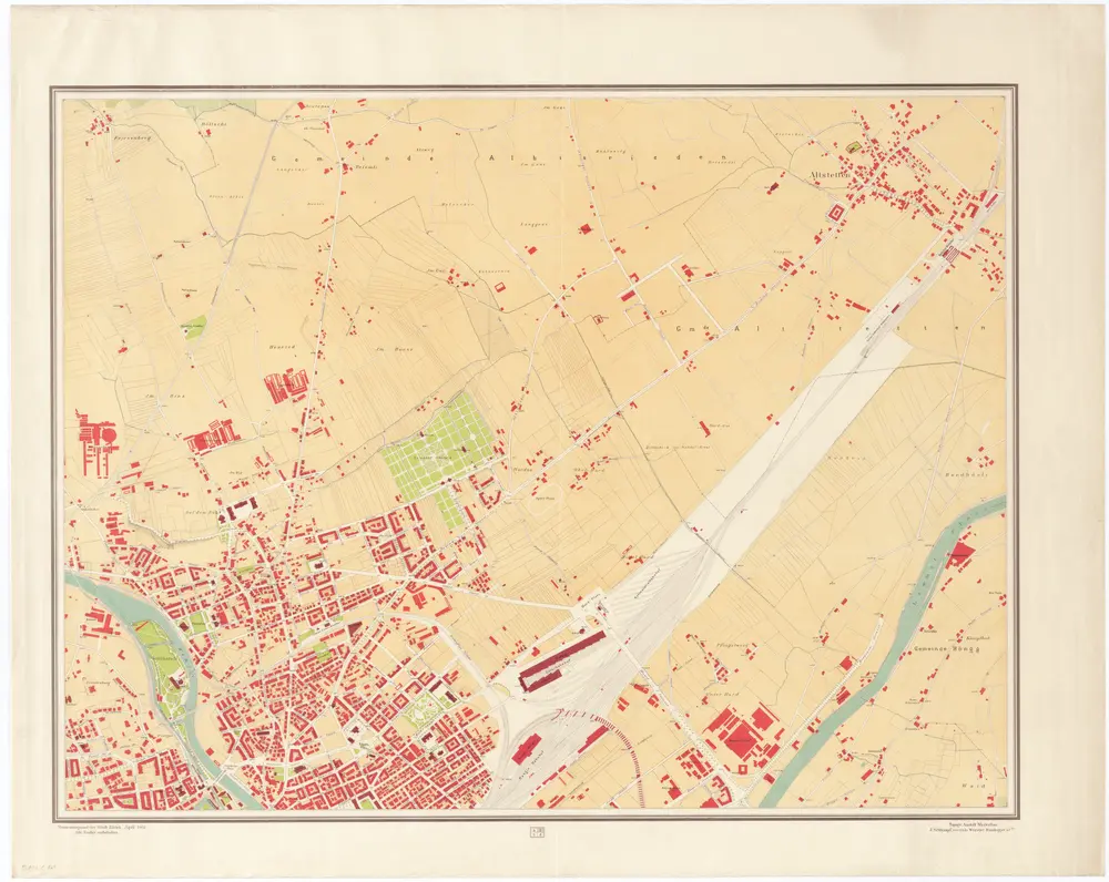 Übersichtsplan der Stadt Zürich, Blatt b: Enge, Wiedikon, Aussersihl, Industriequartier, Albisrieden, Altstetten, Höngg