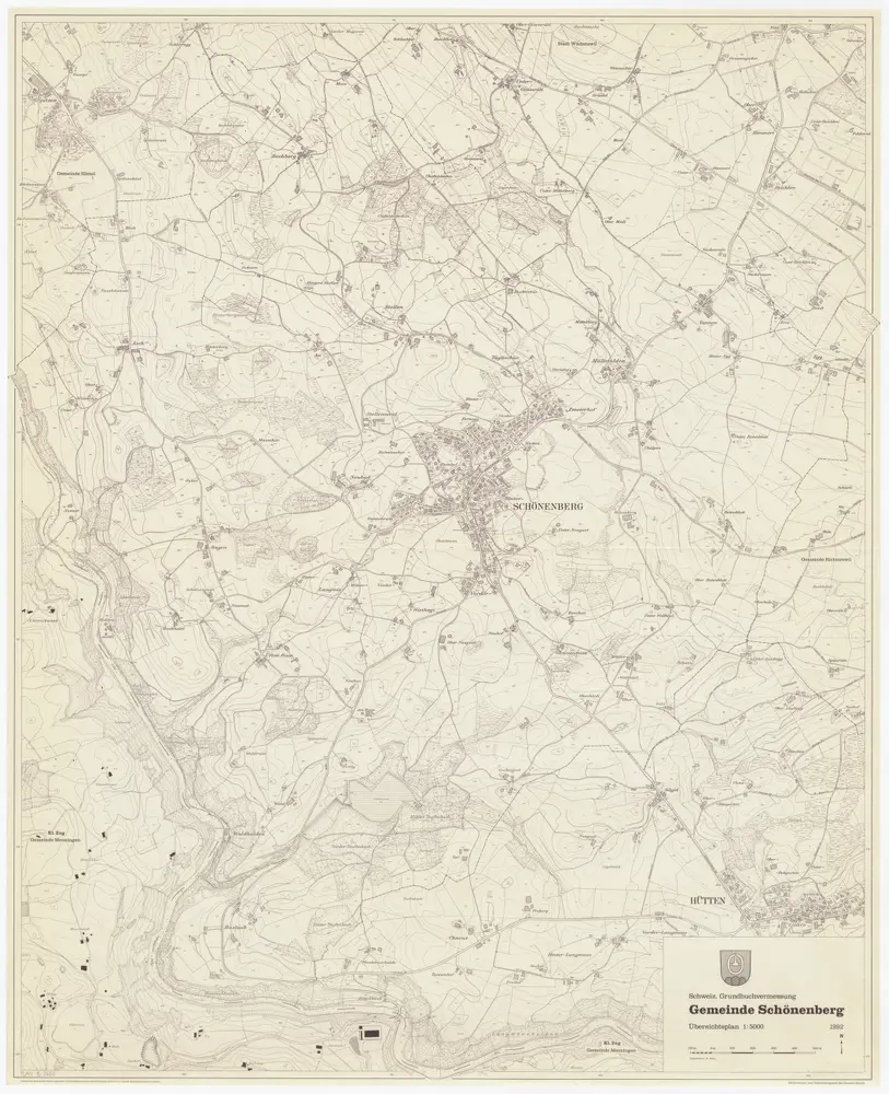 Schönenberg: Gemeinde; Übersichtsplan (Schweizerische Grundbuchvermessung)