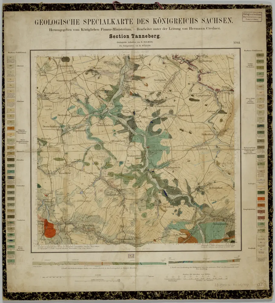 Section Tanneberg / geologische Aufnahme von K. Dalmer ; die Erzlagerstätten von H. Müller