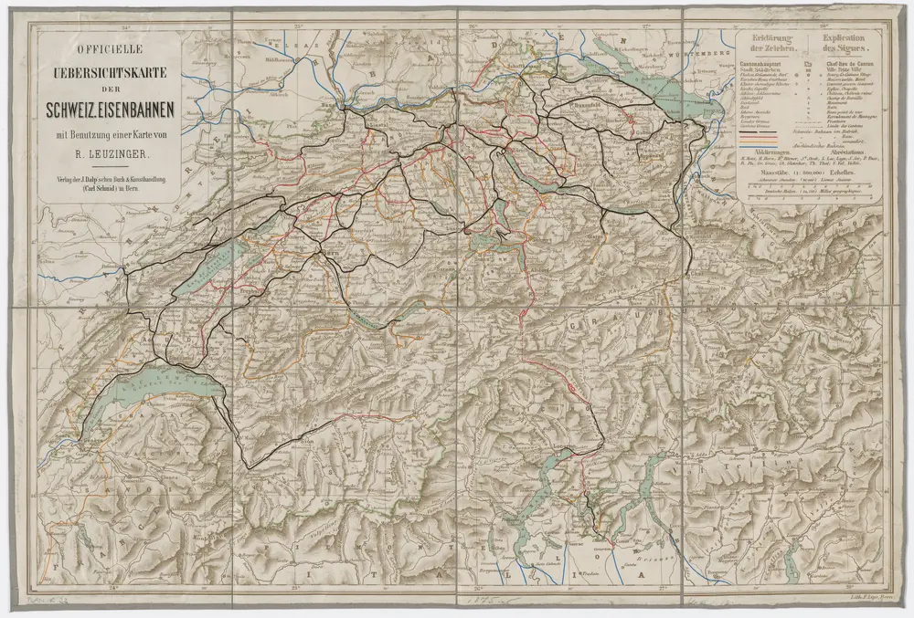 Schweizerische Eisenbahnen; offizielle Übersichtskarte