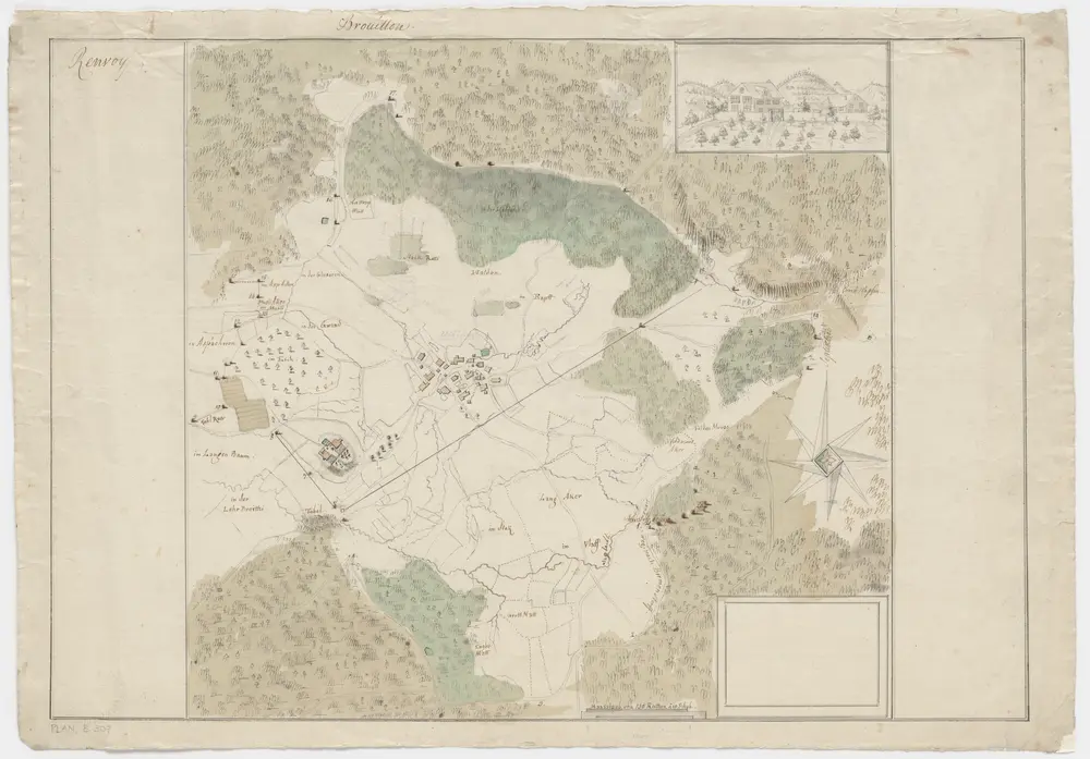 Uitikon: Dorf und Schloss; Brouillon-Grundriss