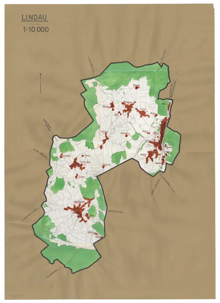 Lindau: Definition der Siedlungen für die eidgenössische Volkszählung am 01.12.1950; Siedlungskarte