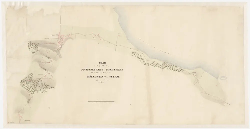 Fällanden, Maur: Projektierte Strasse von Pfaffhausen bis Fällanden und bestehende Strasse von Fällanden bis vor Maur; Übersichtsplan