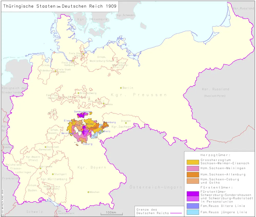 Thüringische Staaten im Deutschen Reich 1909