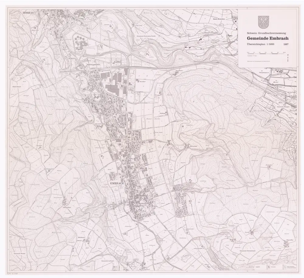 Embrach: Gemeinde; Übersichtsplan (Schweizerische Grundbuchvermessung)