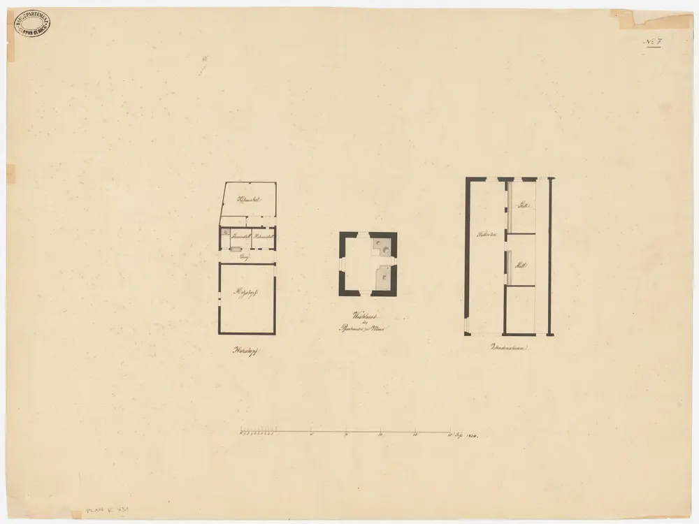 Maur: Waschhaus, Holzschuppen und Zehntenscheune; Grundrisse (Nr. 7)