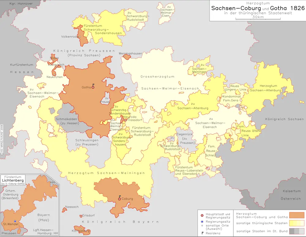 Herzogtum Sachsen-Coburg und Gotha 1826 in der thüringischen Staatenwelt