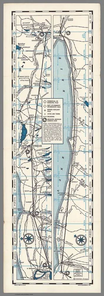 Souvenir air map showing route between Albany - Cleveland via Buffalo