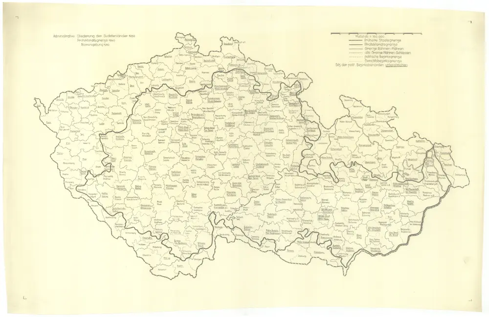 Administrative Gliederung der Sudetenländer 1930