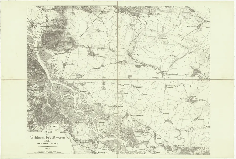 Plan zur Schlacht bei Asparn geliefert den 21 und 22ten Mai 1809