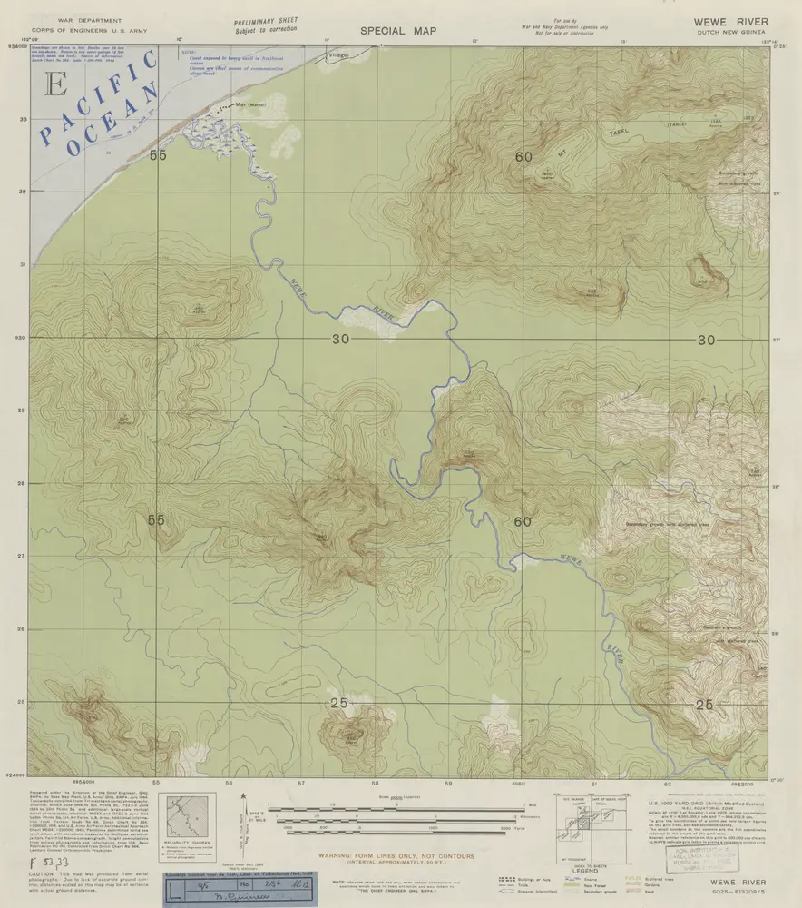 Wewe River / prepared under the direction of the Chief Engineer by Base Map Plant U.S. Army, July 1944