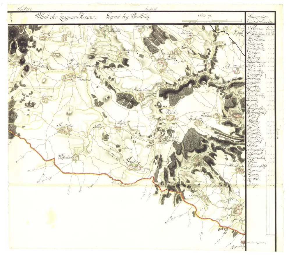 I. vojenské (josefské) mapování - Morava, mapový list č.98