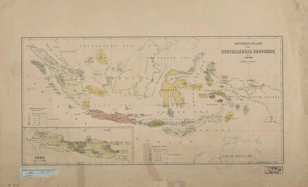 Bevolkingskaart van Nederlandsch Oost-Indië / J. Kuyper