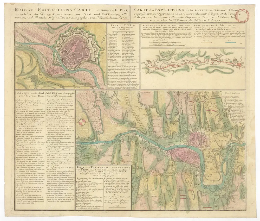 Kriegs-Expeditions-Carte von Bohmen II. Blat, in welcher die Kriegs-Operationen von Prag und Eger vorgestellt werden