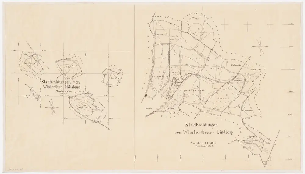 Winterthur, Oberwinterthur, Wülflingen, Turbenthal: Stadtwaldung Winterthur: Winterthur, Oberwinterthur: Mörsburg, Lindberg; Grundrisse