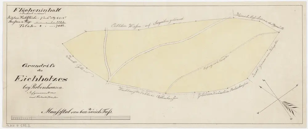 Kempten, Wetzikon: Waldungen: Wetzikon: Eichholz in Robenhausen; Grundriss