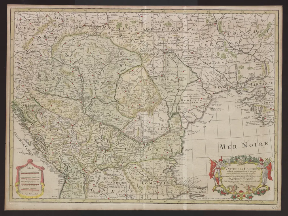 Carte de la Hongrie et partie septentrionale de la Turquie