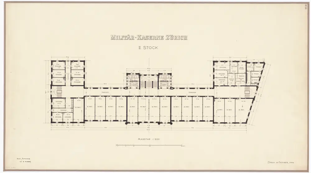 Neue Militärkaserne: 2. Stock; Grundriss