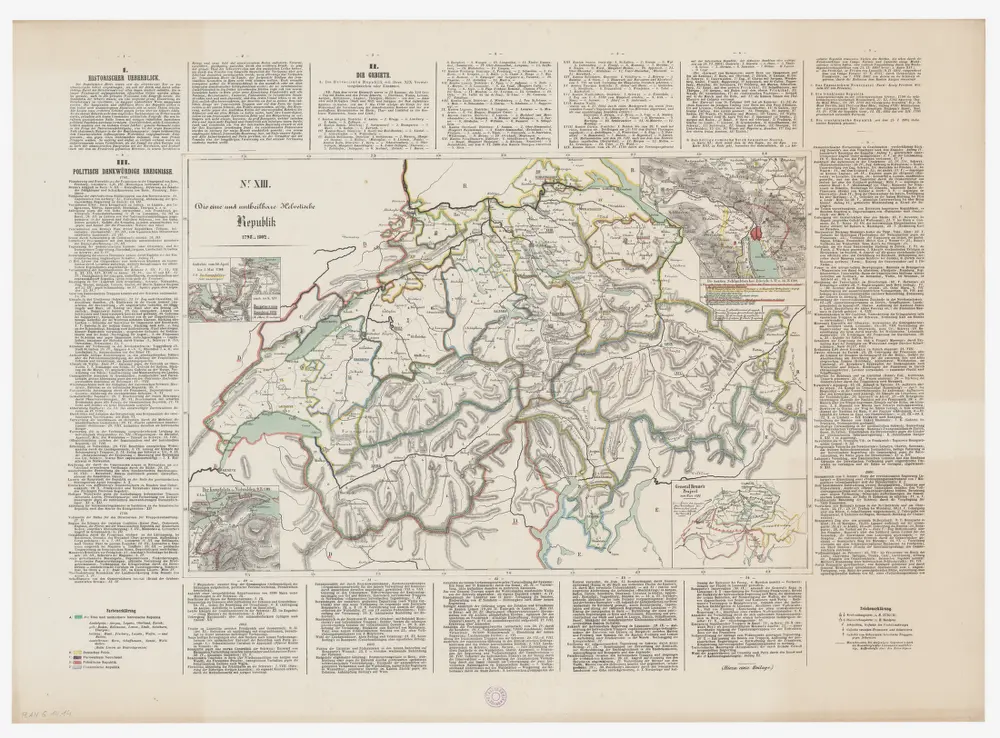 Geologische Spezialkarte des Grossherzogtums Baden, Blatt 144: Stühlingen: Karte XIII: Die eine und unteilbare Helvetische Republik 1798-1802