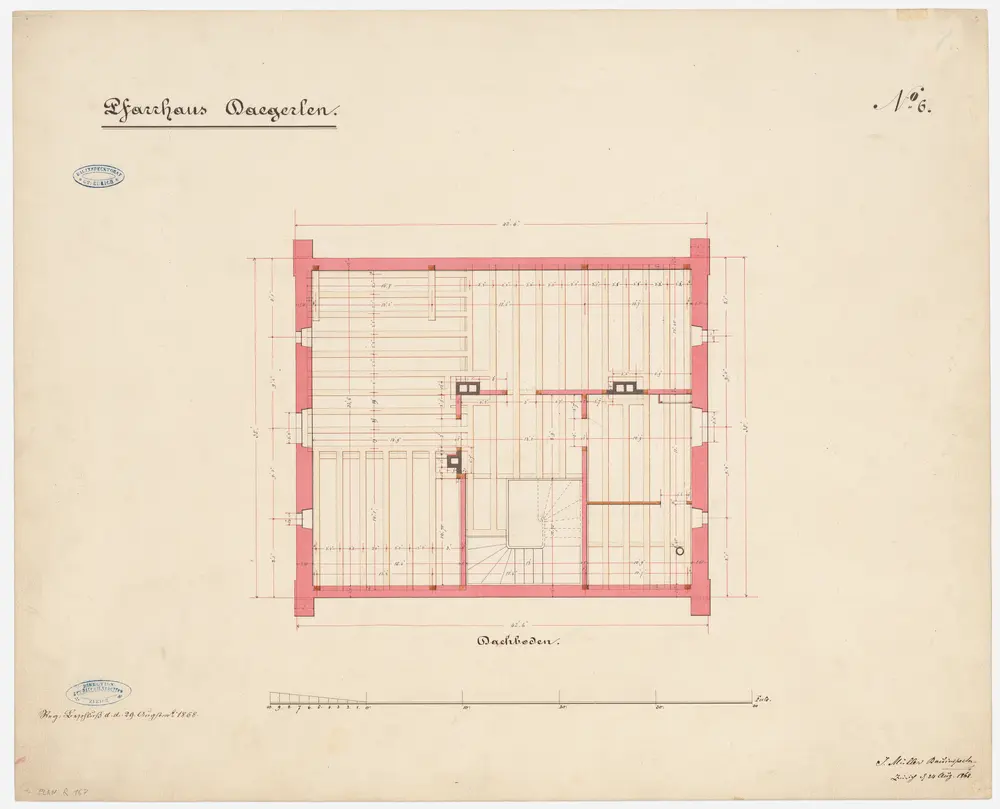 Dägerlen: Pfarrhaus, Dachgeschoss; Grundriss (Nr. 6)