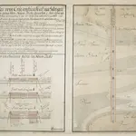 PLAN des vom Crusenbusch ab, nach der grossen Kattewick gemachten Neuen-Teichs, zwischen 2. Ries bancken geleget, mit der Arbeit is angefangen den 24 July und vollendet den 20 8br 1726.