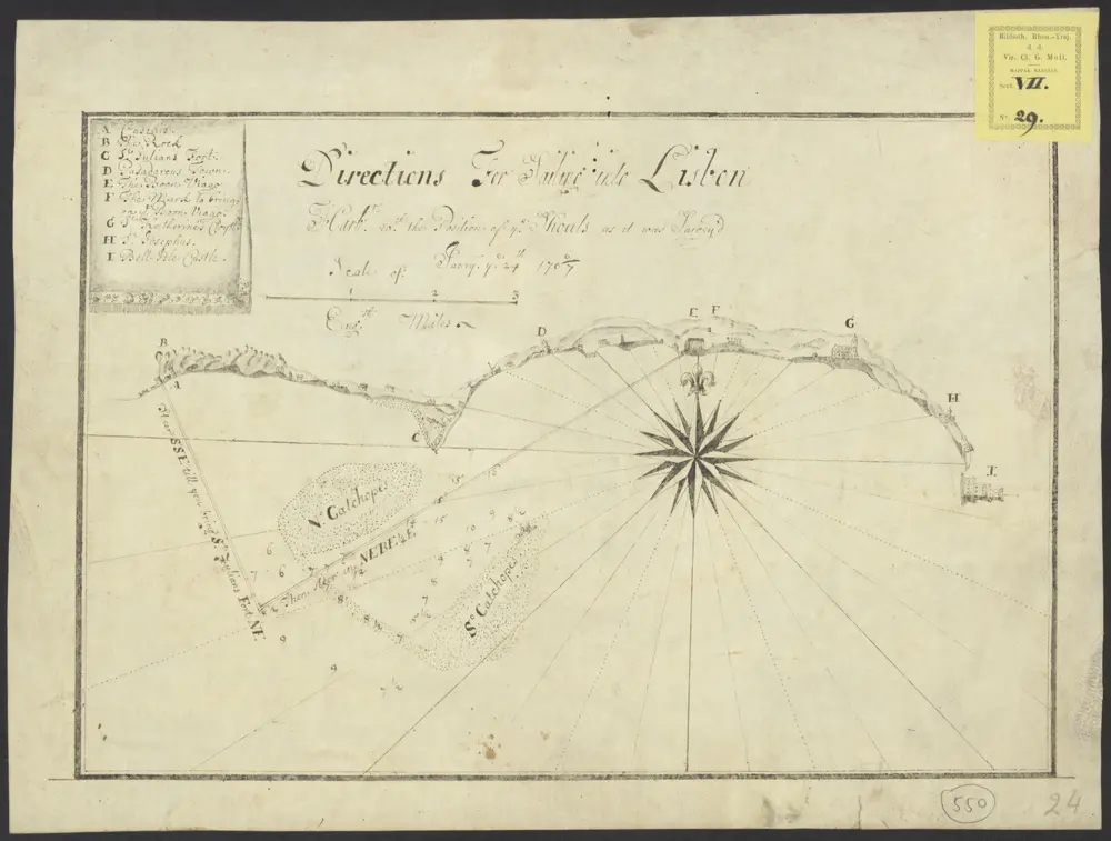 Directions for sailing into Lisbon Harbr. ... as it was surveyd Janry. ye. 24th 1706/7.