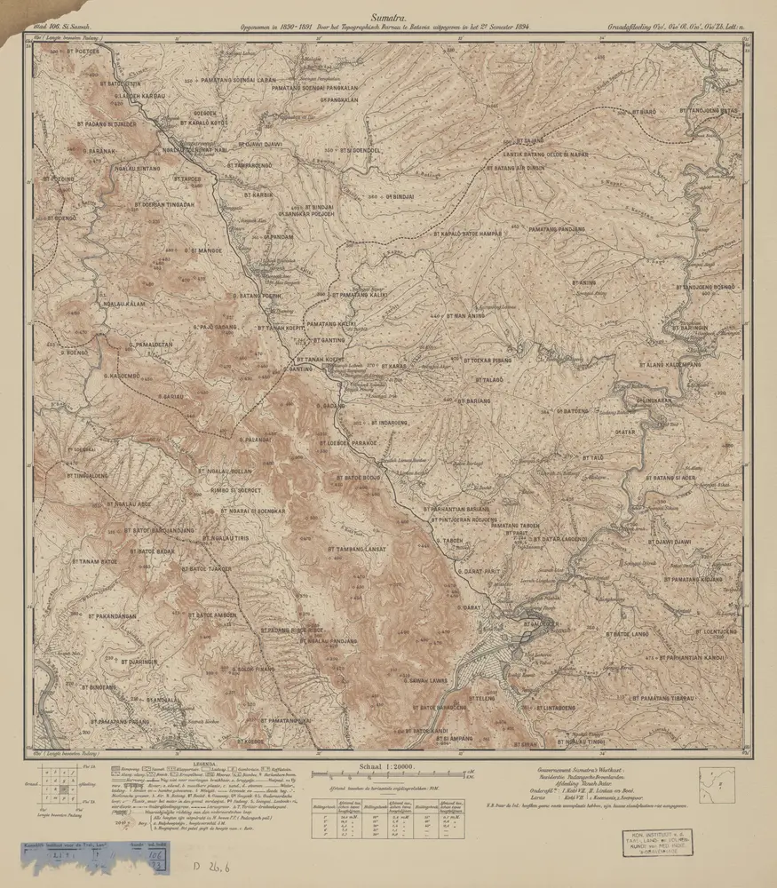 Si Sawah : opgenomen in 1890-1891 / door het Topographisch Bureau te Batavia uitgegeven in het 2e semester 1894