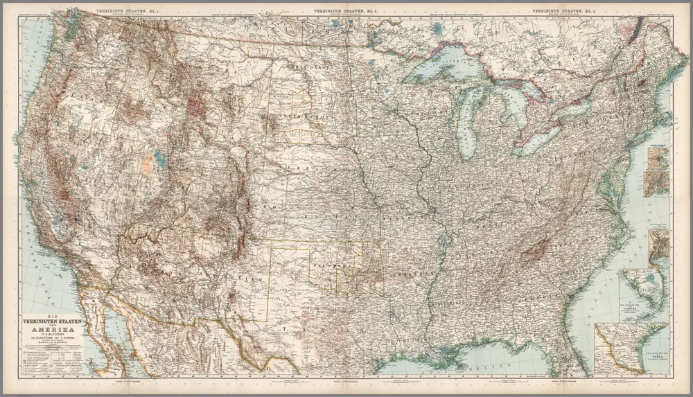 Composite Map:  86-91.  Vereinigte Staaten von Amerika in 6 Blaettern.