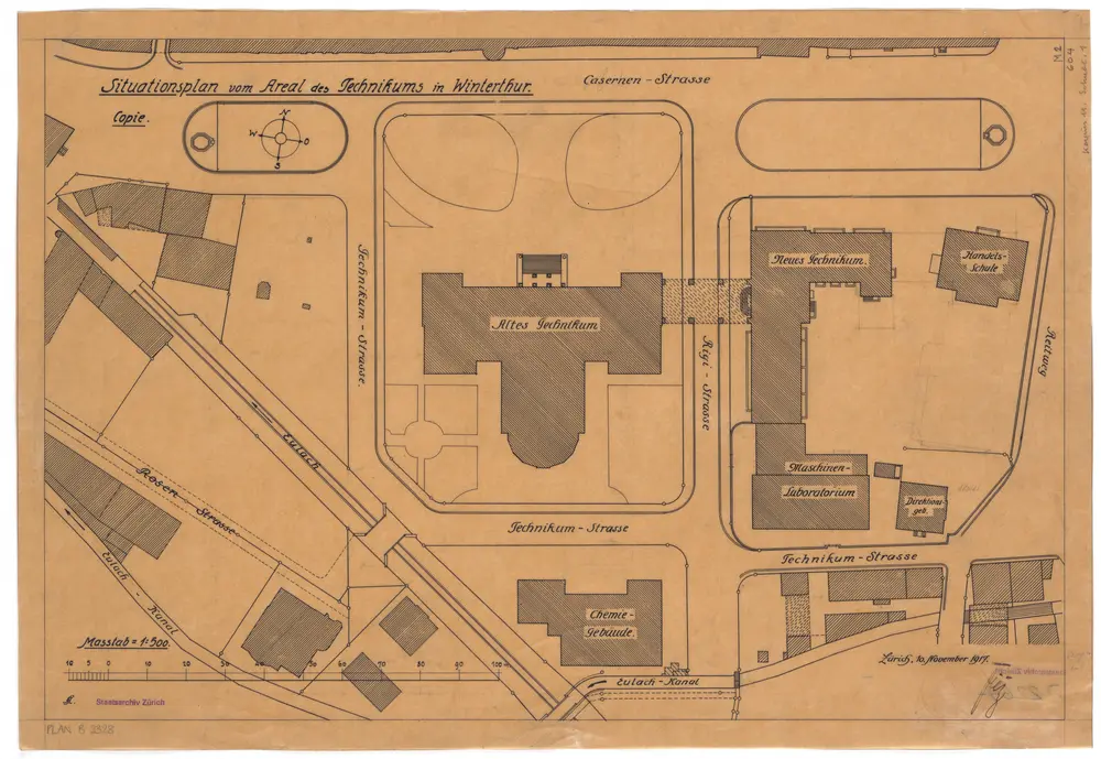 Winterthur: Technikum, Areal; Situationsplan