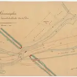 Winterthur, Töss: Töss oberhalb der Neumühle, Projektierung der Brücke der Schweizerischen Nordbahn SNB und der Schweizerischen Nordostbahn NOB sowie Festsetzung von Tösskorrektionslinien; Situationsplan