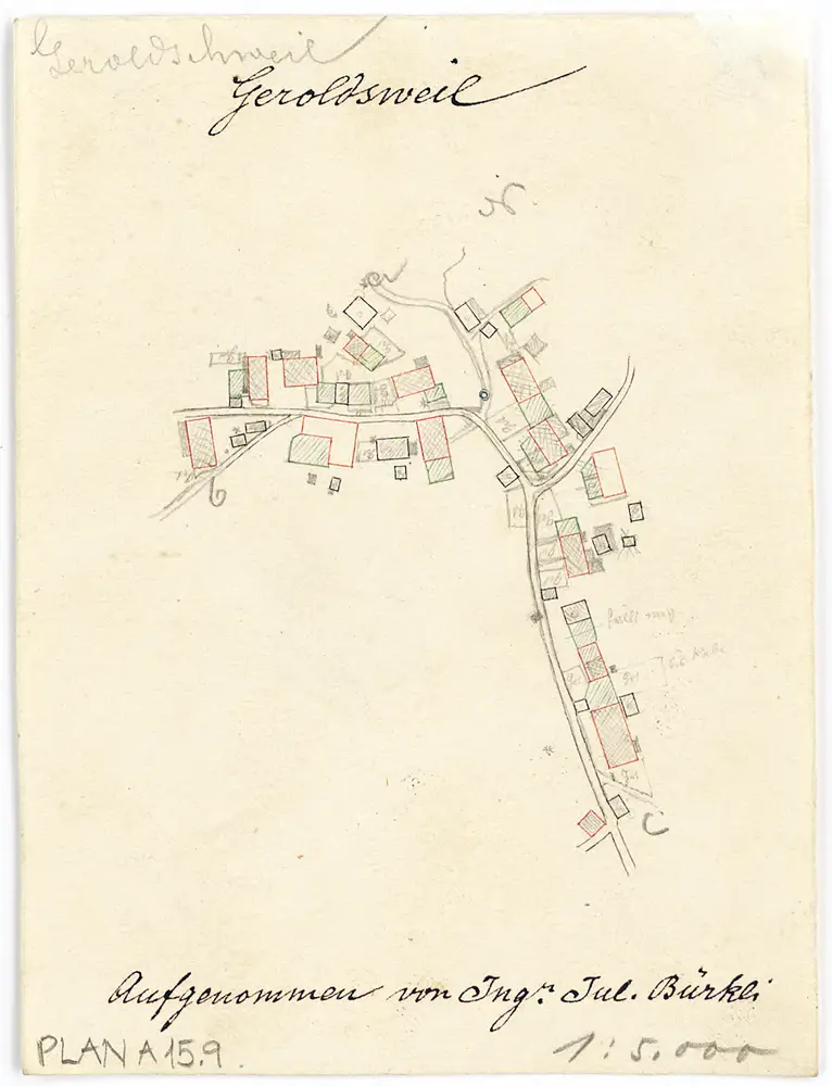 Vorlagen für die Topographische Karte des Kantons Zürich (Wild-Karte): Bezirk Zürich: Ortsplan: Geroldswil