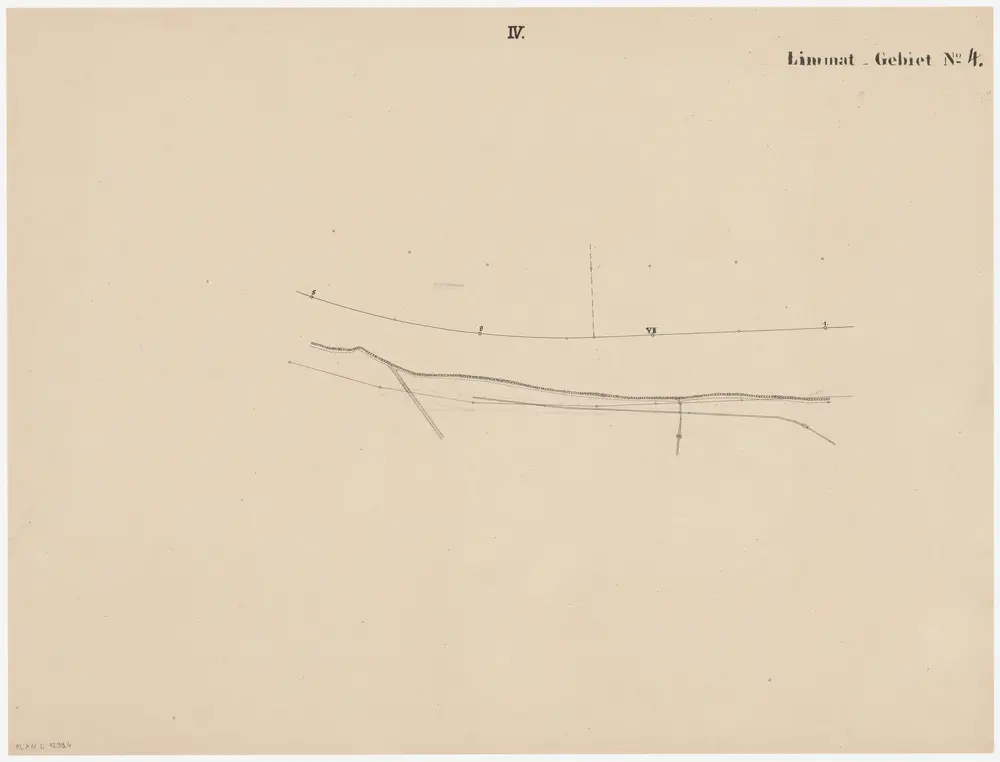 Schlieren, Dietikon, Unterengstringen: Limmat von der Engstringerbrücke bis zur Grenze zwischen Schlieren und Dietikon, linkes Ufer: Blatt IV; Situationsplan (Limmat-Gebiet Nr. 4)