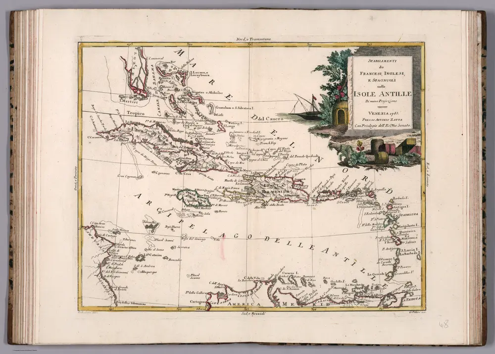 Stabilimenti de Francesi, Inglesi, e Spagnuoli nelle Isole Antille